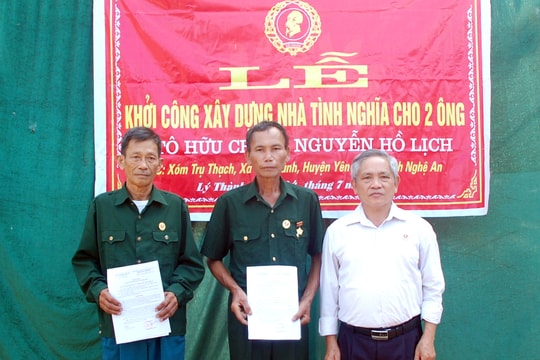  Khởi công xây dựng nhà nghĩa tình cho CCB nghèo ở Yên Thành