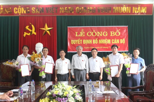 Bổ nhiệm, phân công 3 cán bộ cấp huyện ở Nghĩa Đàn