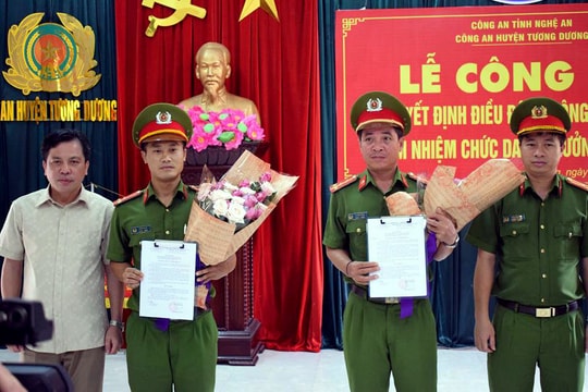 Điều động 2 cán bộ Công an huyện Tương Dương làm Trưởng công an xã