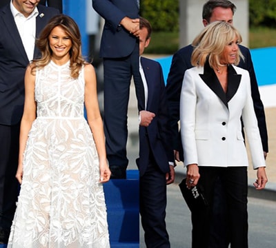 Thông điệp váy áo của Melania Trump và Brigitte Macron ở Bỉ