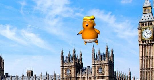Anh: Thả khí cầu “bé Trump” phản đối chuyến thăm của Tổng thống Mỹ