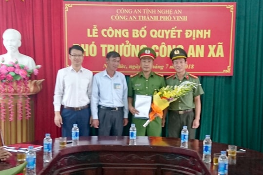 TP. Vinh: Sỹ quan công an chính quy đầu tiên được điều về làm công an xã