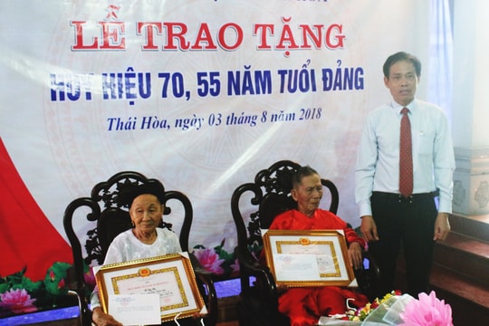 Thị ủy Thái Hòa tổ chức trao Huy hiệu Đảng