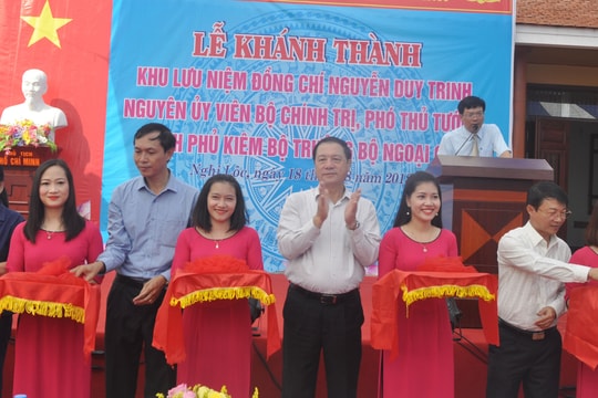 Khánh thành Khu lưu niệm đồng chí Nguyễn Duy Trinh