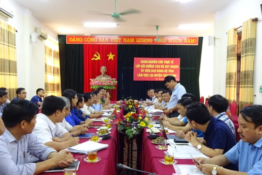 Đoàn cán bộ quy hoạch Ủy viên BCH Đảng bộ tỉnh nghiên cứu thực tế tại huyện Yên Thành