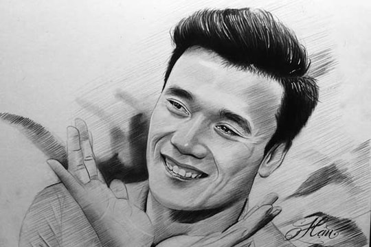 Chàng trai 9X thức trắng đêm vẽ chân dung các cầu thủ Olympic Việt Nam