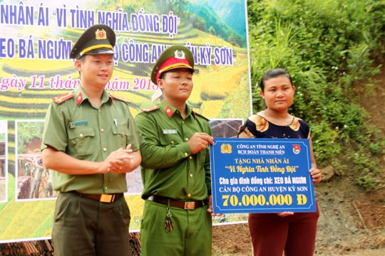 Xây dựng nhà tình nghĩa cho 2 chiến sỹ Công an huyện Kỳ Sơn