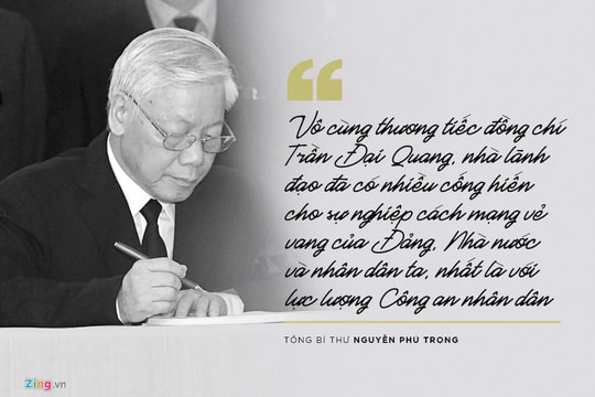 Lời từ biệt xúc động trong sổ tang Chủ tịch nước Trần Đại Quang