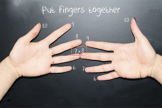 Mẹo tính nhẩm bảng cửu chương 9 với đôi bàn tay