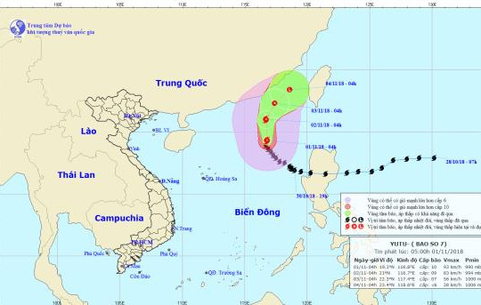 Siêu bão Yutu sẽ suy yếu thành áp thấp nhiệt đới