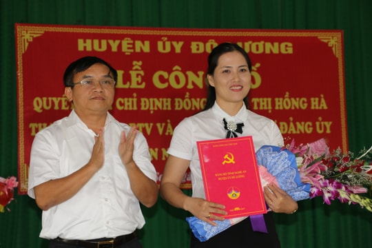Phó Trưởng ban Tuyên giáo Huyện ủy Đô Lương giữ chức Bí thư Đảng ủy xã Bồi Sơn