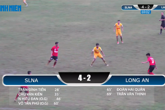 VCK U21 QG: SLNA thắng dễ Long An ngày ra quân