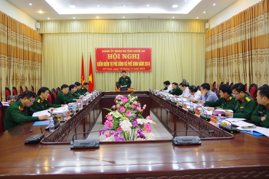 Đảng ủy Quân sự tỉnh tổ chức kiểm điểm tự phê bình và phê bình