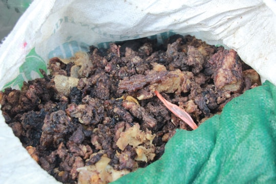  Xe tải chở 1 tấn tóp mỡ bốc mùi hôi thối từ Nghệ An ra Nam Định