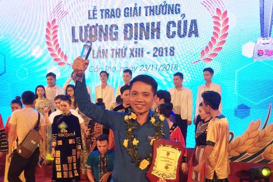 Nghệ An có 2 thanh niên xuất sắc được trao Giải thưởng Lương Định Của năm 2018