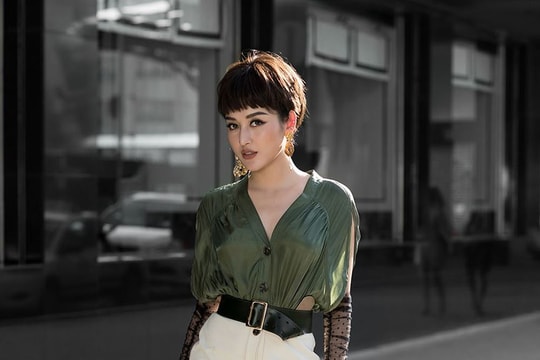 Huyền My bất ngờ xuống tóc, phối đồ street cá tính 