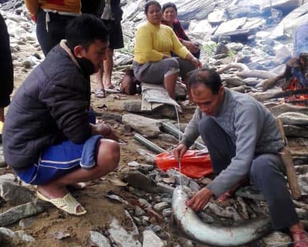 Người dân miền núi Nghệ An bắt được cá lệch nặng hơn 1 yến