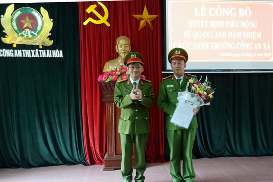 Thị xã Thái Hòa điều động Công an chính quy về làm Trưởng Công an xã