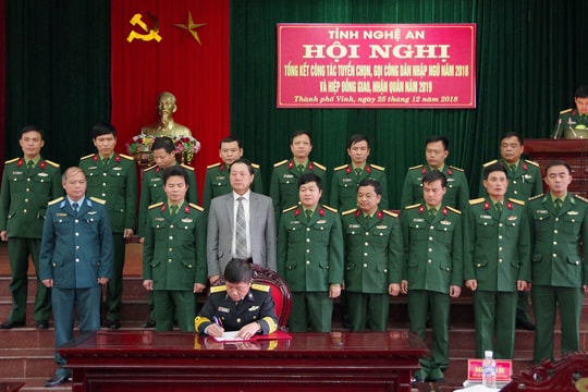 Nghệ An tổ chức Hội nghị hiệp đồng giao nhận quân năm 2019 