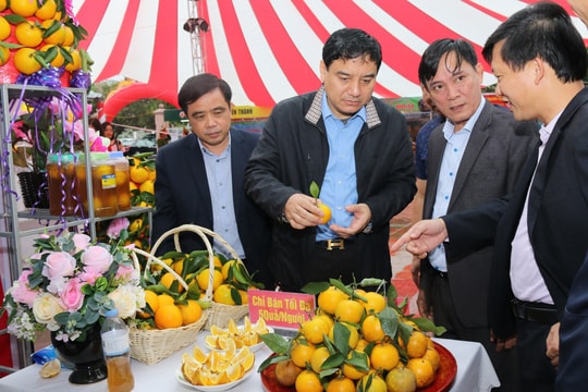 Bí thư Tỉnh ủy Nguyễn Đắc Vinh thăm hội chợ cam Vinh