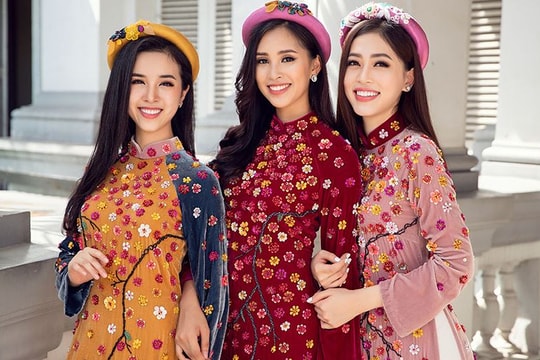 Top 3 Hoa hậu Việt Nam 2018 khoe nhan sắc 'thanh xuân rực lửa' với áo dài