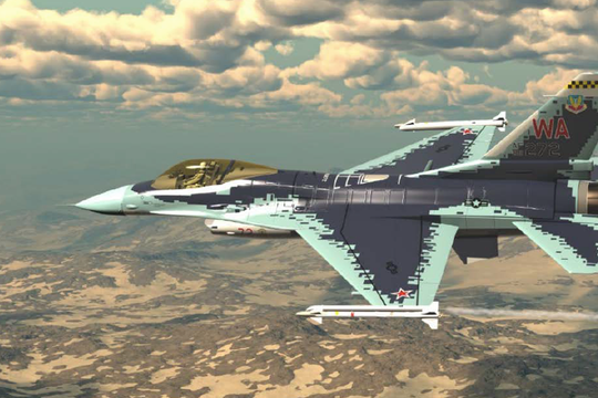 Máy bay Mỹ F-16 được sơn lại thành Su-57 của Nga