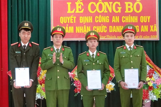 Yên Thành: 3 công an chính quy được điều động về công tác tại xã 
