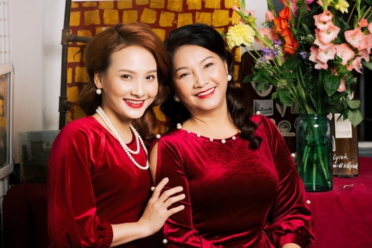 Bảo Thanh và mẹ đẹp rạng ngời trong bộ ảnh áo dài xuân