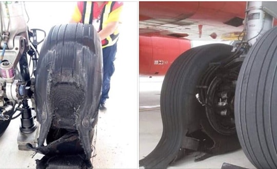 Máy bay VietJet bục lốp sau khi hạ cánh ở Tân Sơn Nhất
