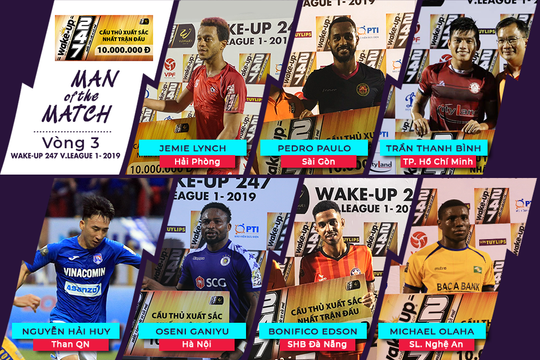 Vòng 3 V.League 2019: 7 cầu thủ xuất sắc nhất trận đấu