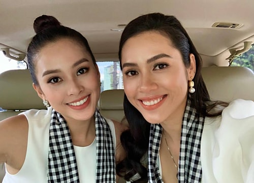 Á hậu Hoàng My nhận Hoa hậu Tiểu Vy là “em gái thất lạc“