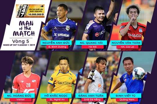 Vòng 5 V.League 2019: 100% cầu thủ xuất sắc nhất trận đấu là nội binh