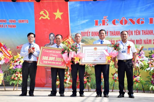 Xã Lý Thành (Yên Thành) đón Bằng công nhận xã đạt chuẩn Nông thôn mới