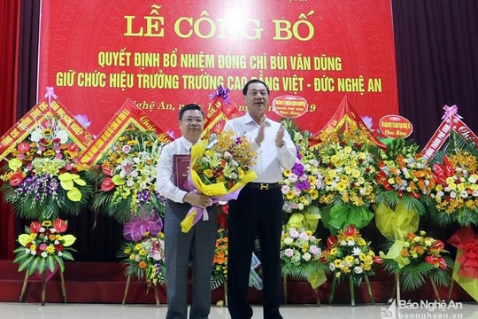 Nghệ An bổ nhiệm Hiệu trưởng Trường Cao đẳng Việt - Đức 