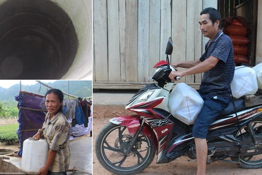 Nắng nóng kéo dài, người dân miền núi chắt chiu từng giọt nước