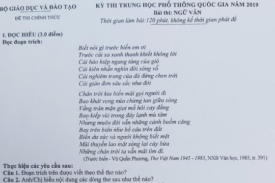Gợi ý giải đề thi môn Ngữ Văn