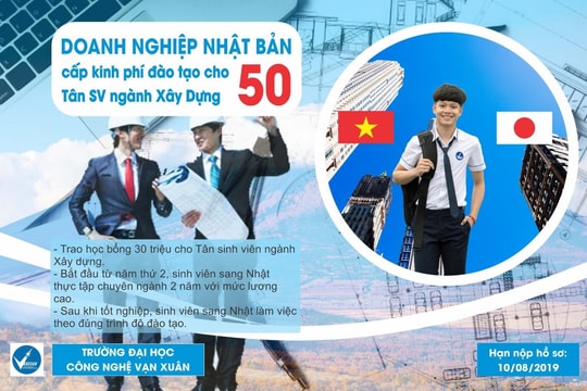 Doanh nghiệp Nhật Bản cấp 30 triệu đồng học bổng cho mỗi tân sinh viên ngành Xây dựng