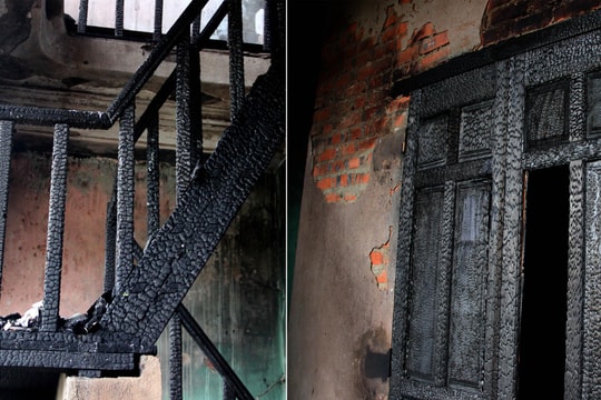 Ngôi nhà tan hoang, đen nhẻm sau vụ cháy tại đường Trần Phú (TP.Vinh) 