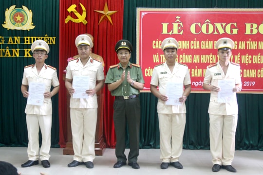 Điều động 12 công an chính quy đảm nhiệm chức danh công an xã thuộc huyện Tân Kỳ
