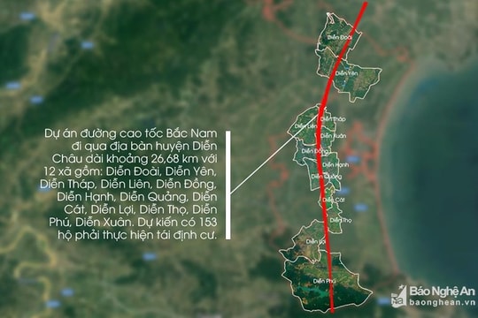 Đường cao tốc Bắc - Nam đoạn Nghi Sơn - Diễn Châu có 6 làn xe