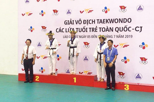Nữ VĐV Nghệ An giành HCV tại Giải Vô địch Taekwondo trẻ toàn quốc 2019