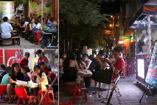 Phố đi bộ chưa mở nhưng quán cóc đã mọc 'như nấm sau mưa' ở vỉa hè thành phố Vinh 