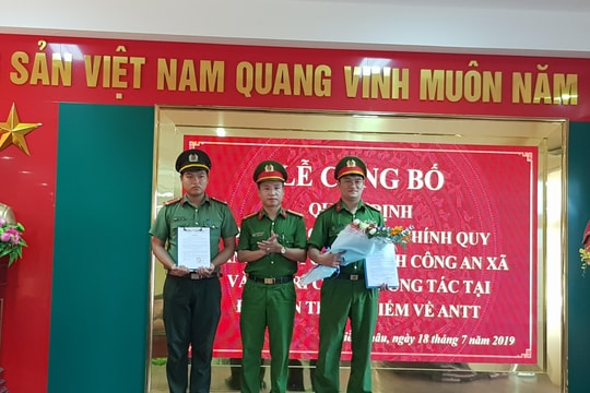 Diễn Châu, Yên Thành điều động sỹ quan công an đảm nhiệm chức danh công an xã