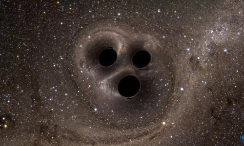 Ba hố đen xoay tròn quanh nhau trước 'cuộc đụng độ'