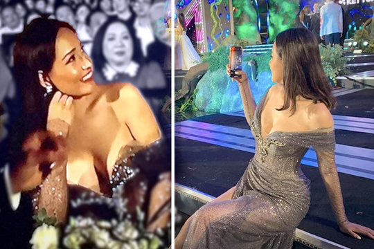 Trang phục lộ 2/3 vòng một của Hoa hậu Mai Phương Thúy gây xôn xao 'cư dân' mạng