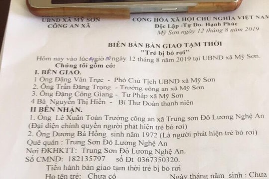  Đã có người nhận nuôi bé trai 7 tháng tuổi bị bỏ rơi ở Nghệ An