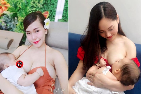Để lộ bầu ngực cho con bú, nhiều mỹ nhân Việt ủng hộ nuôi con bằng sữa mẹ 