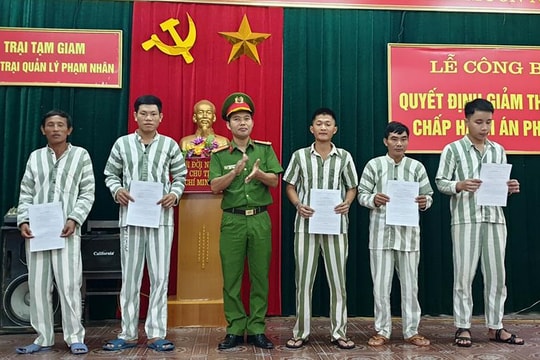 26 phạm nhân ở Nghệ An được giảm thời hạn chấp hành án phạt tù dịp Quốc khánh 2/9