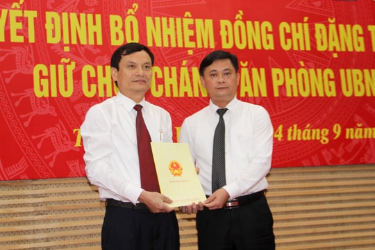 Văn phòng UBND tỉnh Nghệ An có tân Chánh Văn phòng