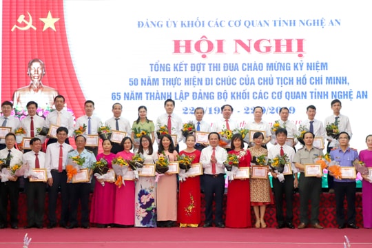 Danh sách 10 tập thể, 35 cá nhân được Ban Thường vụ Đảng ủy Khối CCQ tỉnh Nghệ An khen thưởng